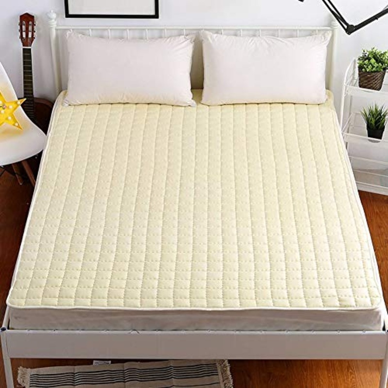 LXRZLS Tatami Materasso da Letto, Materasso Pieghevole, Coprimaterasso Antiscivolo, Comfort Portatile, Ipoallergenico, (Color : Beige, Size : 150x200cm(59x79inch))