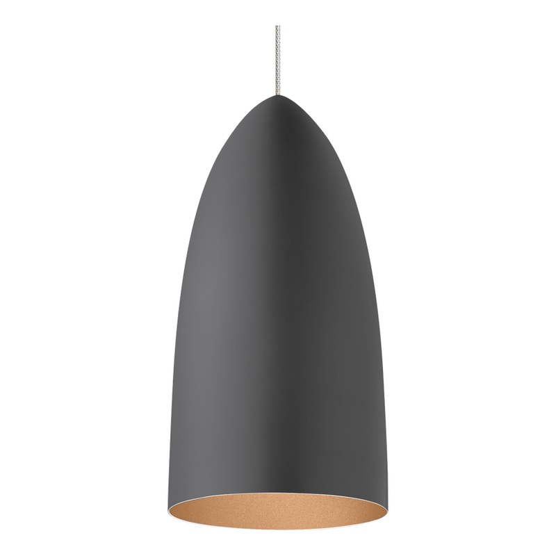 Mini Signal Pendant MonoRail Satin Nickel and Rubberized Gray/Copper LED Bulb(s) included