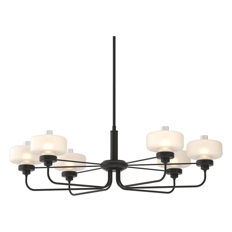 Nola Pendant Black Clear Glass with Frosted Diffuser (YE)