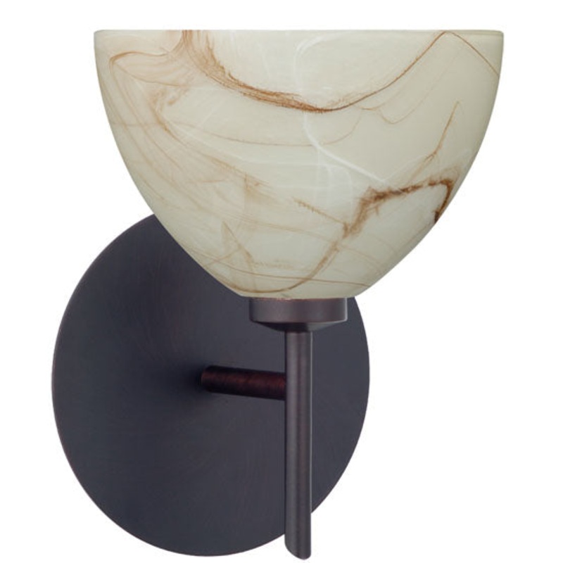 One Light Wall Sconce from the Brella Collection in Bronze Finish by Besa