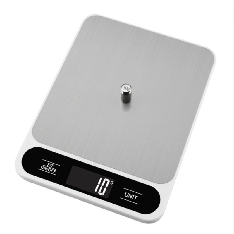 White Slim Digital Kitchen Scale – High Precision Stainless Steel Food Scale for Baking & Cooking(15kg)