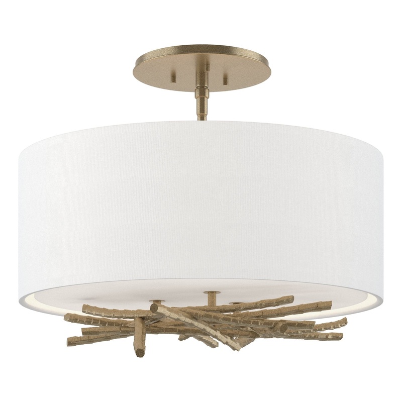Brindille Semi-Flush Soft Gold Natural Anna Shade (SF)