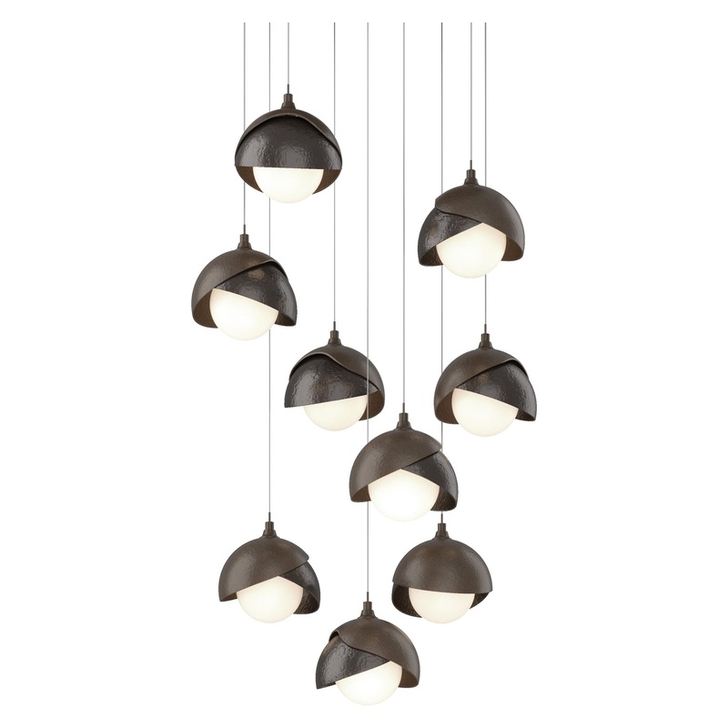 Brooklyn 9-Light Double Shade Pendant Bronze Oil Rubbed Bronze