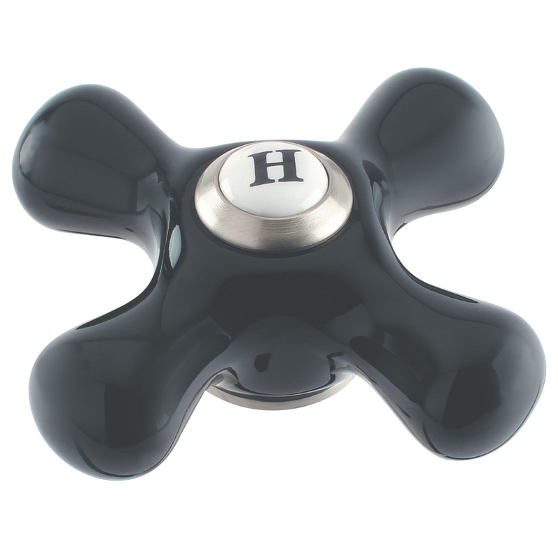 Duchess KSH1168PKXH Hot Porcelain Cross Handle, Brushed Nickel