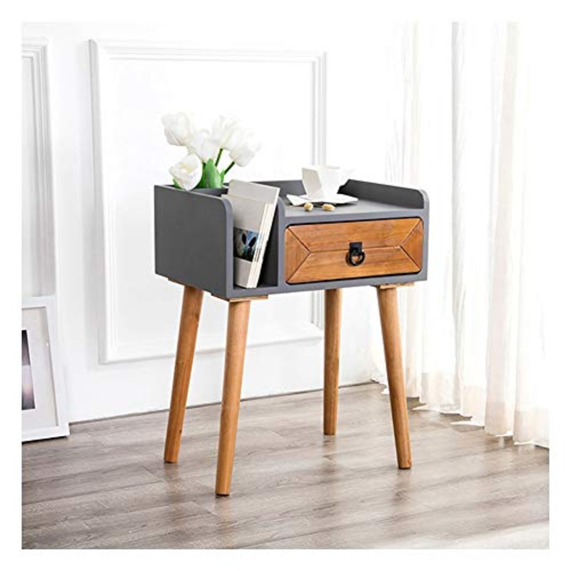 H-Comodini Camera Tavolino Laterale Comodino Nordic Legno Solido da Letto Comodino Piccolo Gabinetto Bagagli Comodino Governo di Immagazzinaggio (Size : Left)