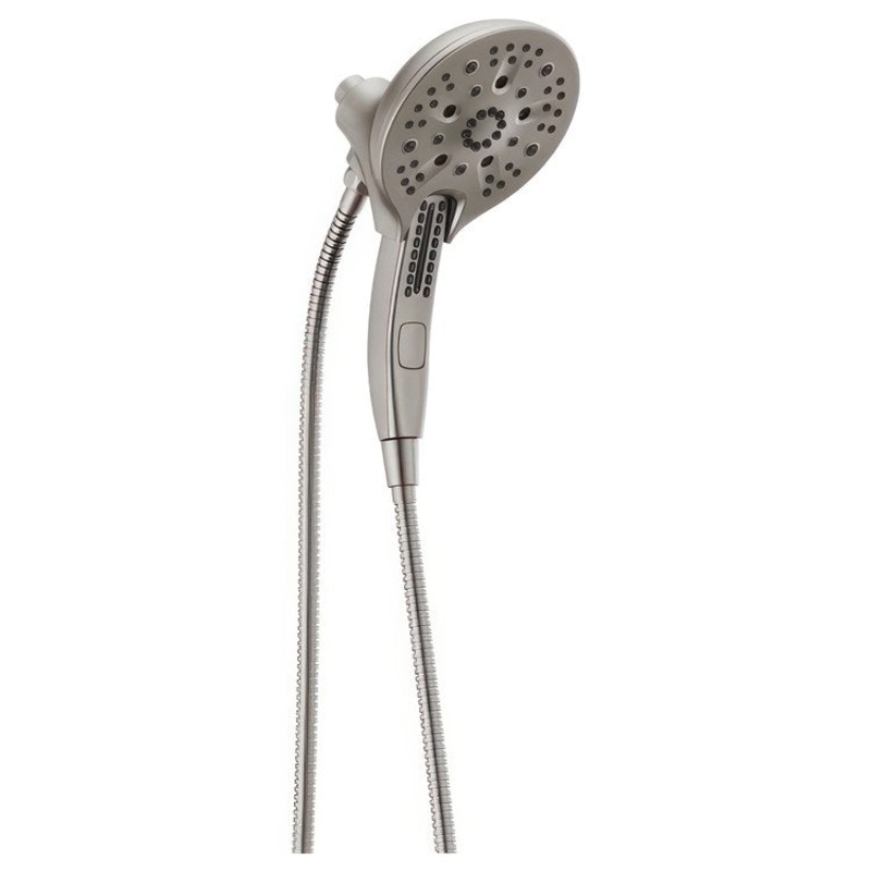 Handshower Combination In2ition Universal Showering Components H2Okinetic 2-In-1 Lumicoat Stainless WaterSense ADA 5 Function 6-1/16 Inch Includes 60-82 Inch Stretchable Metal Hose