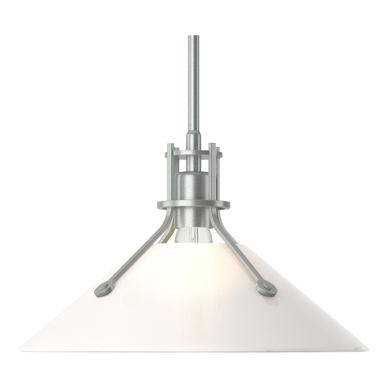 Henry Medium Glass Shade Pendant Vintage Platinum Frosted Glass (FD)