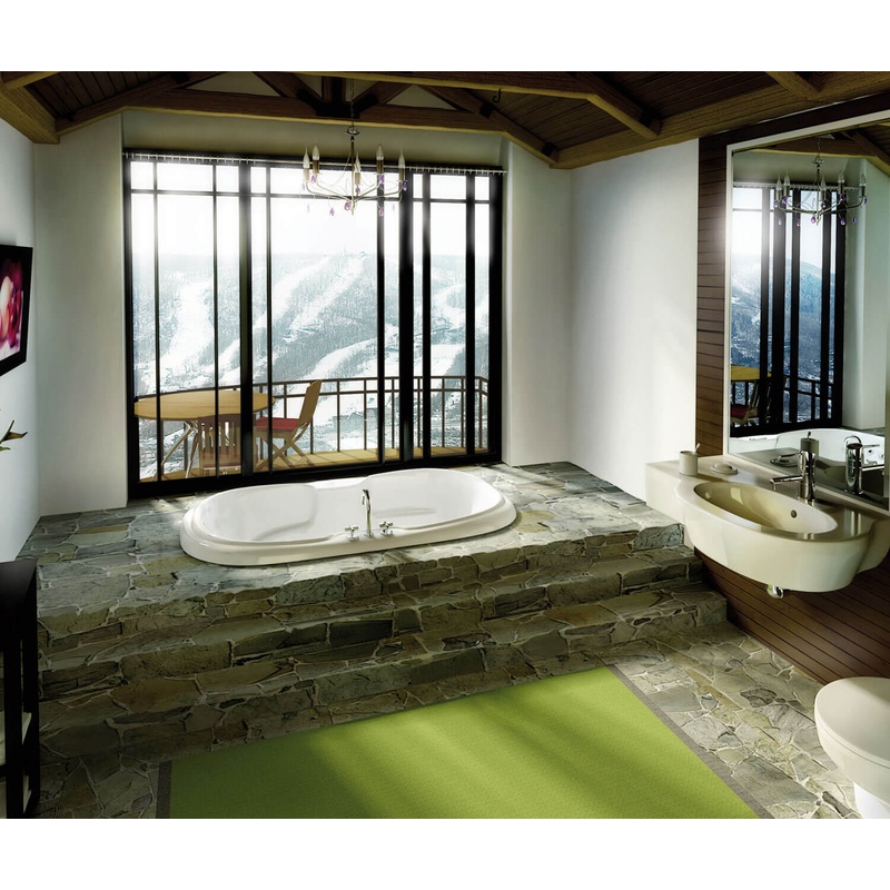 MAAX 101058-000-001-000 Calla 6042 Acrylic Drop-in Center Drain Bathtub in White