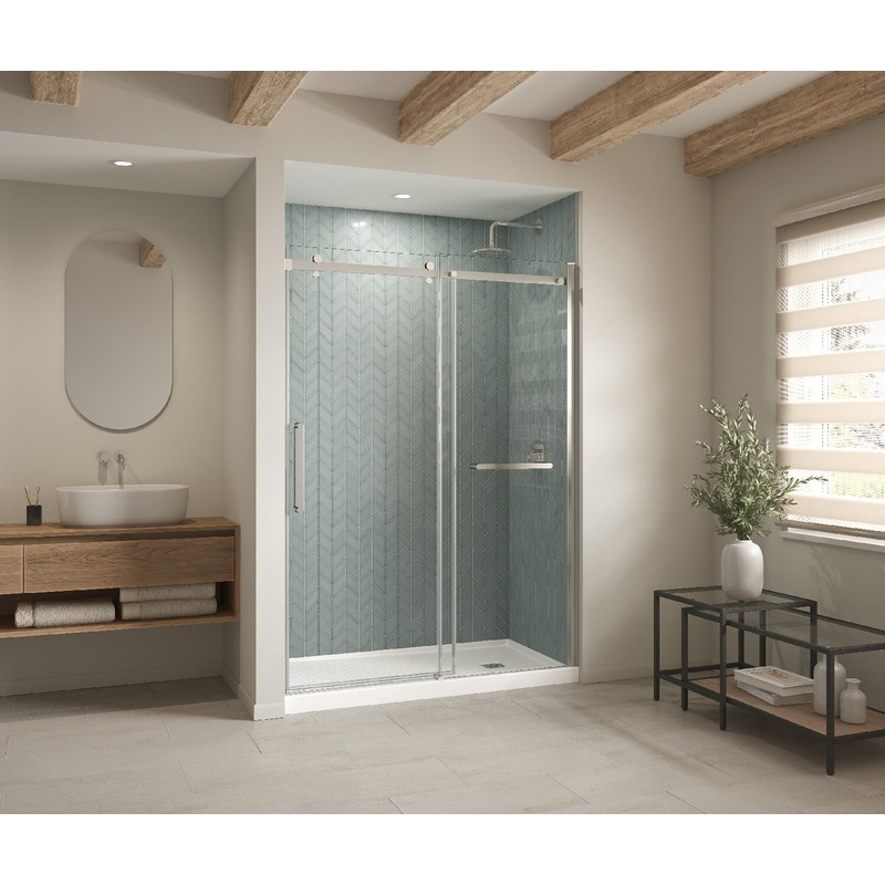 MAAX 420035-541-001-102 B3Square 6034 Acrylic Alcove Shower Base in White with Anti-slip Bottom with Center Drain