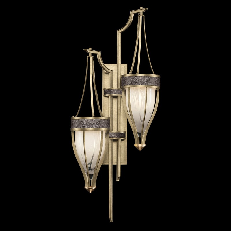 Mirage 41.5″H Sconce Soft Gold Leaf/Brass/Pebble