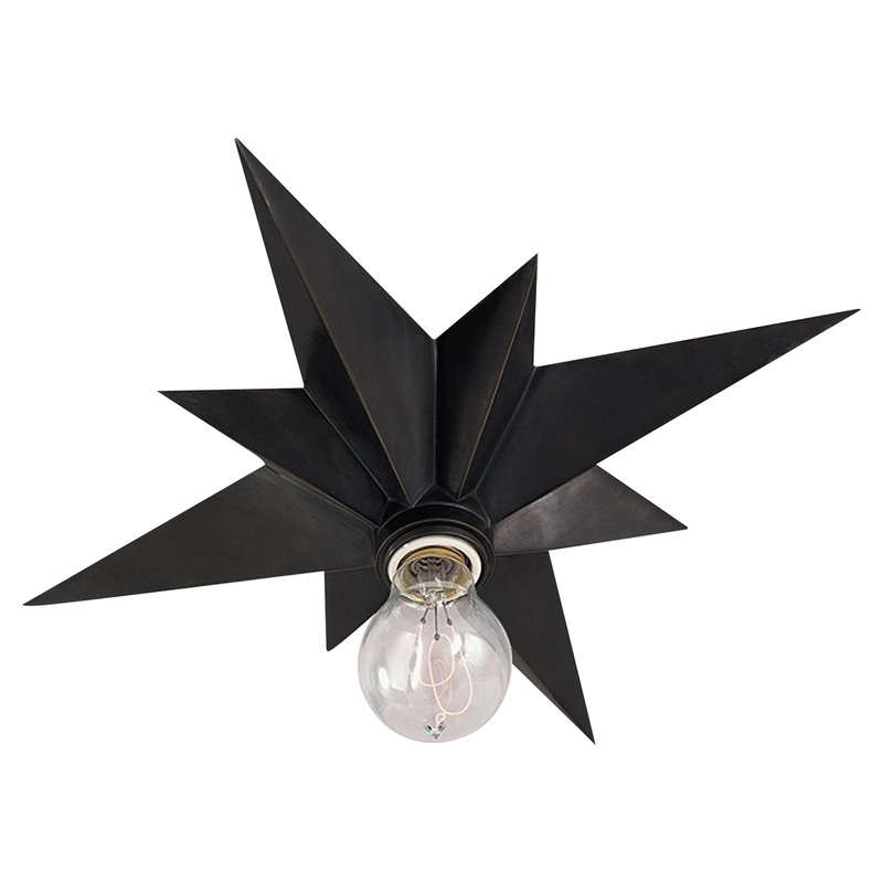 One Light Flush Mount from the Star Collection in Bronze Finish by Visual Comfort Signature