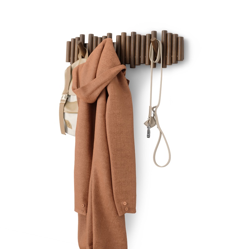 Picket 8 Wall Hook Aged Walnut