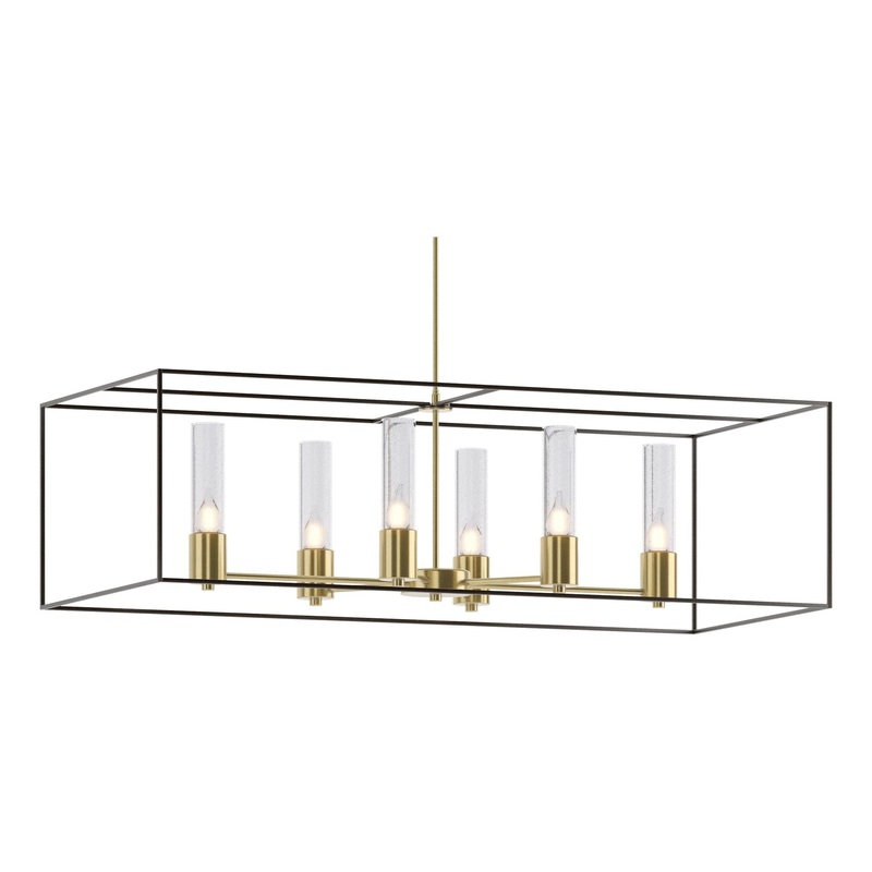 Portico Pendant Modern Brass Oil Rubbed Bronze Seeded Clear Glass (II)