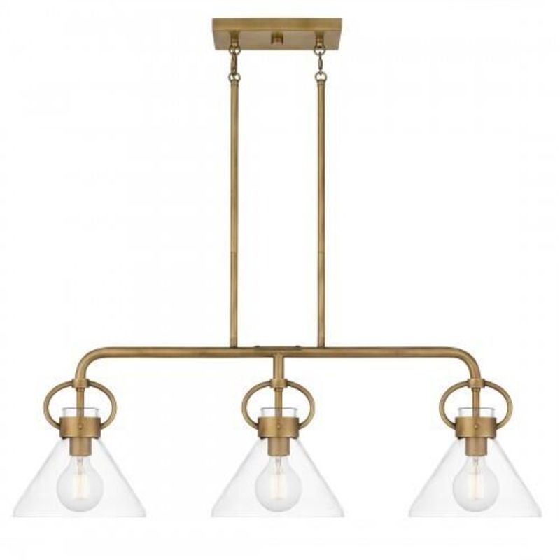 Quoizel WBS136WS Webster Linear chandelier 3 lights  weathered br Island Light