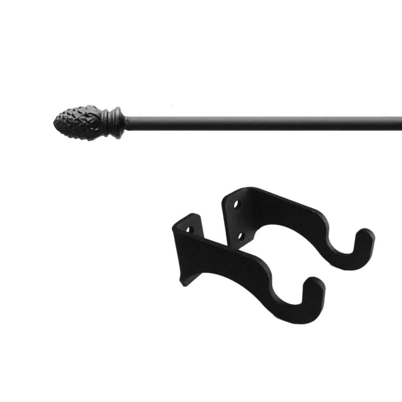 Village Wrought Iron CUR-138-35-S Remington Curtain Rod SM (Hardware is INCLUDED)