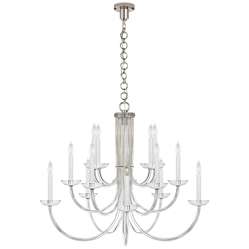 15 Light Chandelier from the Wharton Collection in Polished Nickel Finish by Visual Comfort Signature