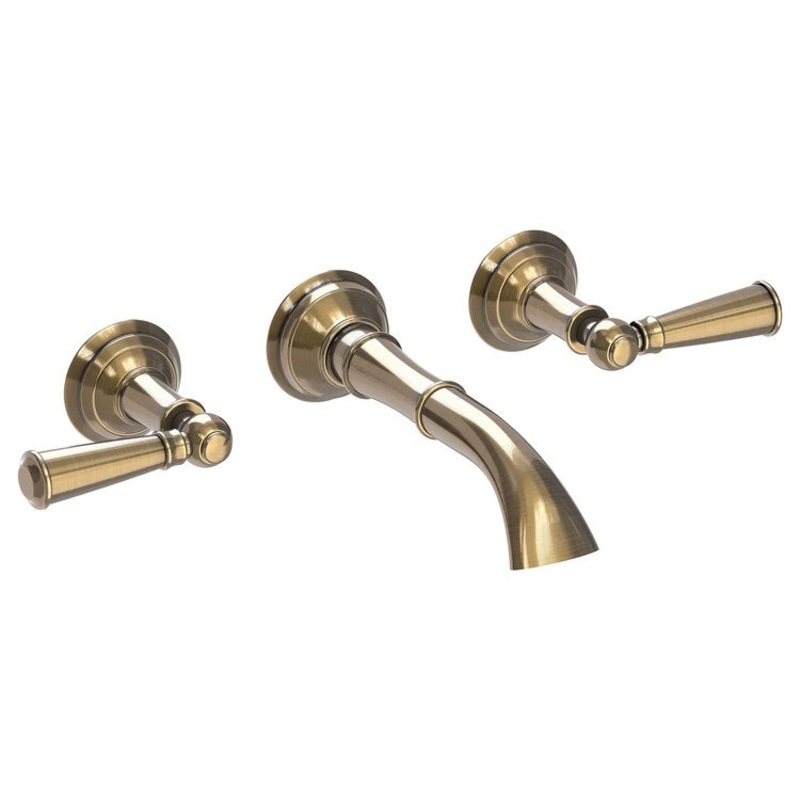Aylesbury Two Handle Wall-Mount Bathroom Faucet – Antique Brass