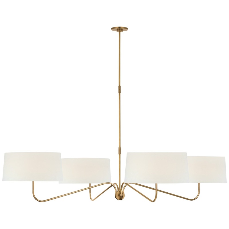 LED Chandelier from the Canto Collection in Hand-Rubbed Antique Brass Finish by Visual Comfort Signature