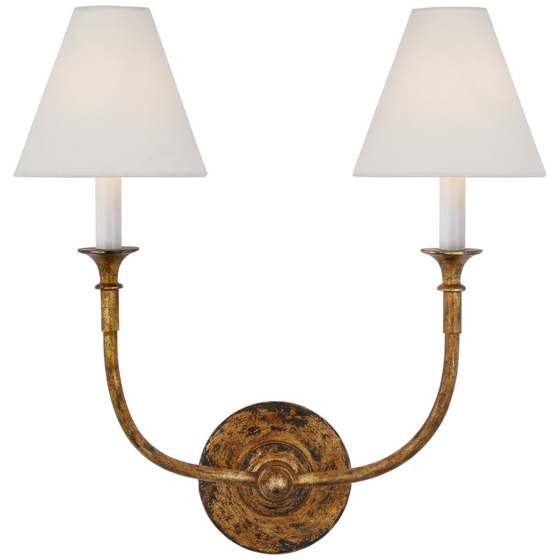 LED Wall Sconce from the Piaf Collection in Antique Gild Finish by Visual Comfort Signature