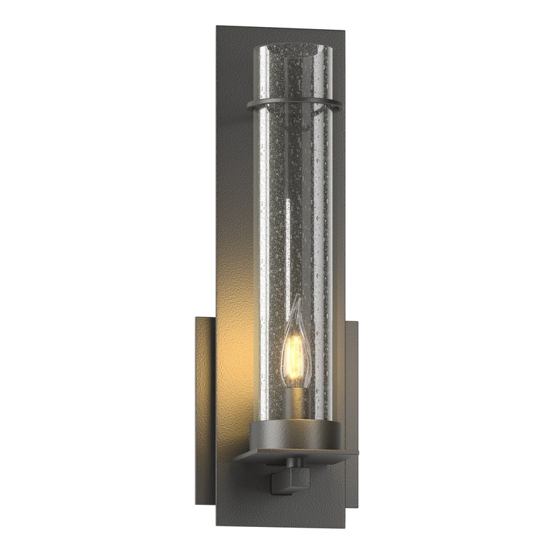 New Town Sconce Black Seeded Clear Glass (II)