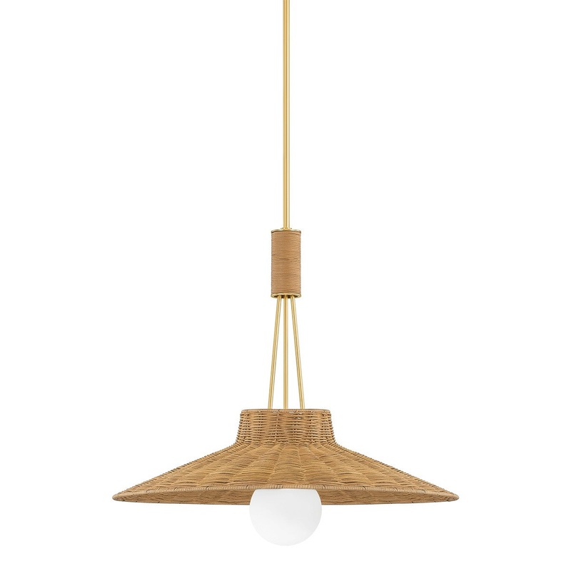 One Light Pendant from the Laudine Collection in Aged Brass Finish by Mitzi