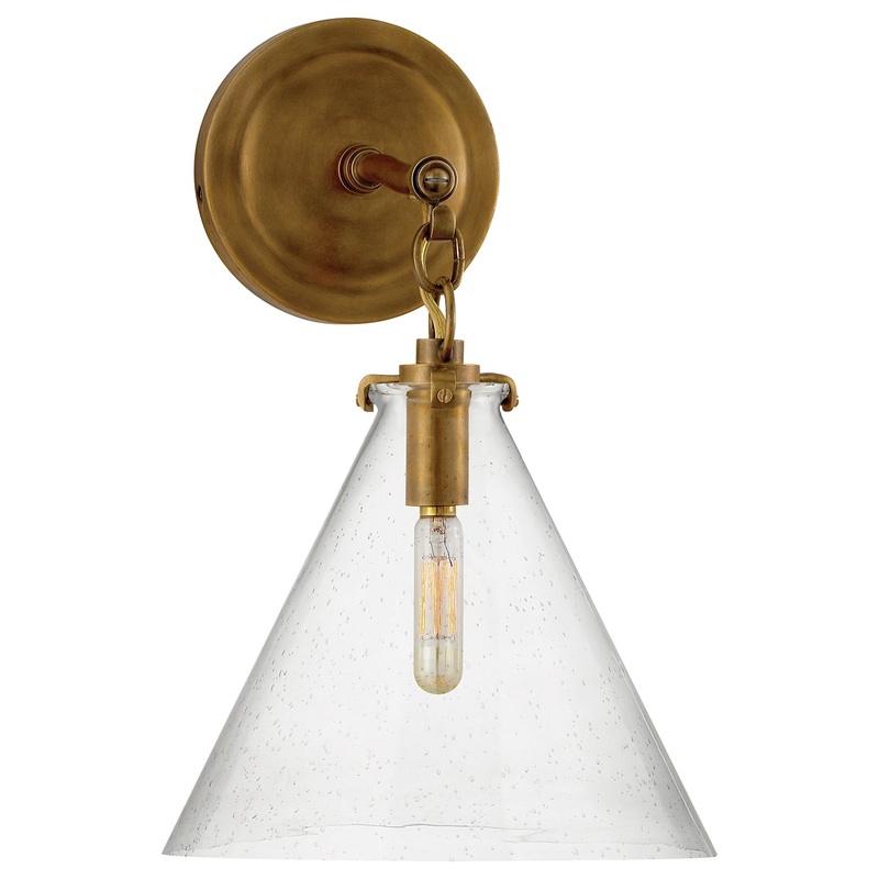 One Light Wall Sconce from the Katie Conical Collection in Hand-Rubbed Antique Brass Finish by Visual Comfort Signature