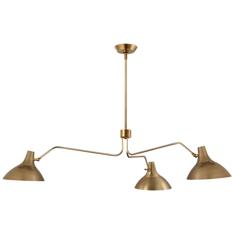 Three Light Chandelier from the Charlton Collection in Hand-Rubbed Antique Brass Finish by Visual Comfort Signature