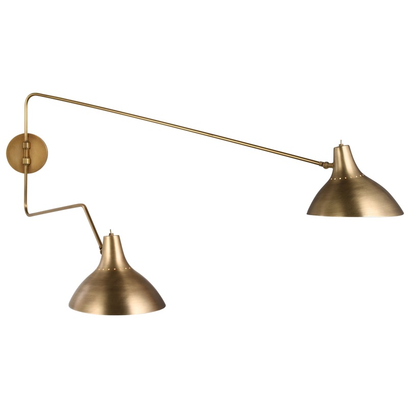 Two Light Wall Sconce from the Charlton Collection in Hand-Rubbed Antique Brass Finish by Visual Comfort Signature