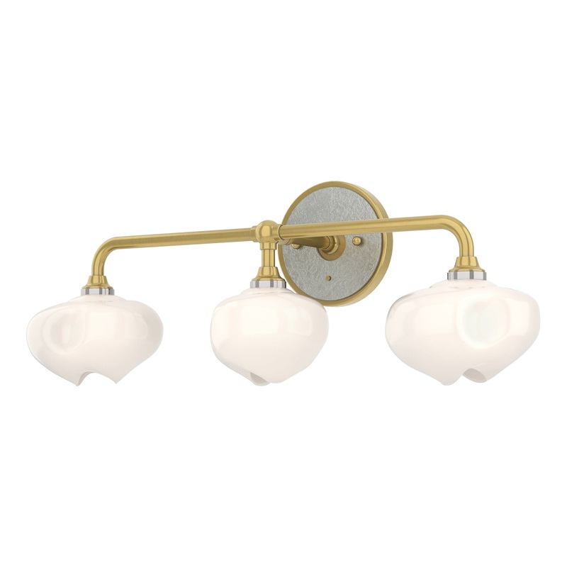 Ume 3-Light Curved Arm Bath Sconce Modern Brass Sterling