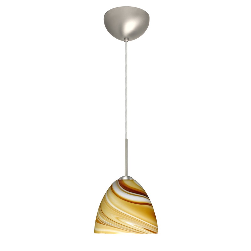 Besa 1BC-7572HN-MED-SN Sasha One Light Pendant Satin Nickel