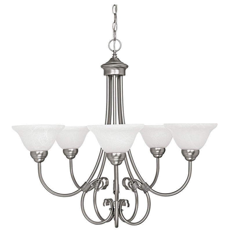 Capital Lighting 3226MN-220 Hometown 5 Light Chandelier Matte Nickel