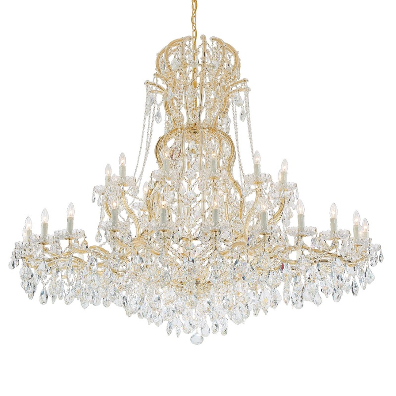 Crystorama 4460-GD-CL-MWP Maria Theresa 37 Light Chandelier Gold