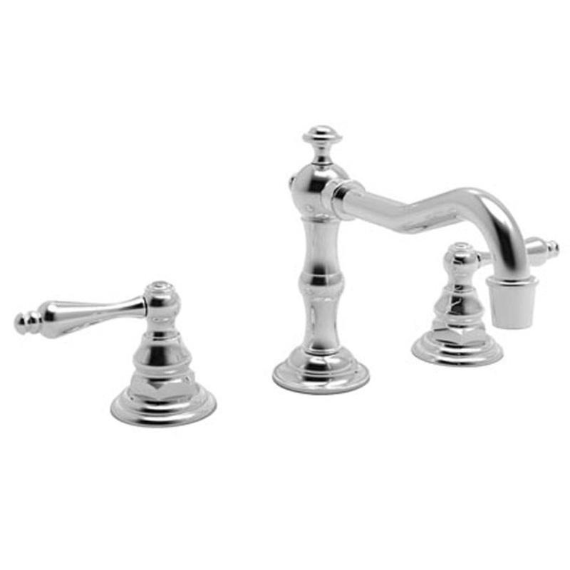 Lavatory Faucet Chesterfield Widespread 8 to 20 Inch Spread 2 Lever ADA Watersense Midnight Chrome 1.2 Gallons Per Minute Brass Pop-Up with Tailpiece Spout Reach 7 Inch