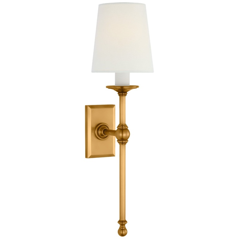 LED Wall Sconce from the Classic Collection in Antique-Burnished Brass Finish by Visual Comfort Signature