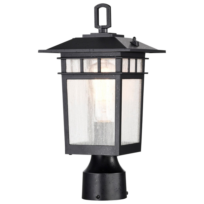 One Light Outdoor Post Lantern from the Cove Neck Collection in Textured Black Finish by Nuvo Lighting