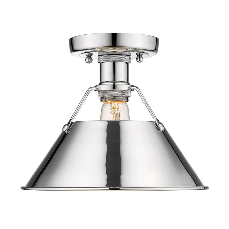 Orwell CH Flush Mount in Chrome with Chrome Shade