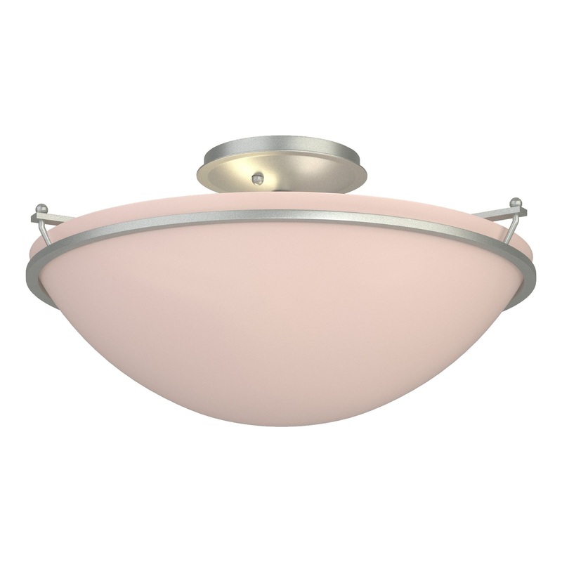 Plain Large Semi-Flush Vintage Platinum Sand Glass (SS)