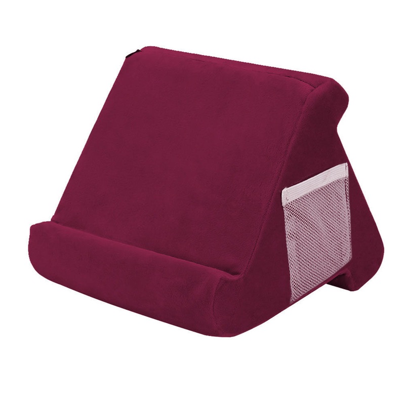 Purple Soft Multi-Angle Tablet Pillow Stand – Comfy Reading & Viewing Holder for iPads, Books, eReaders