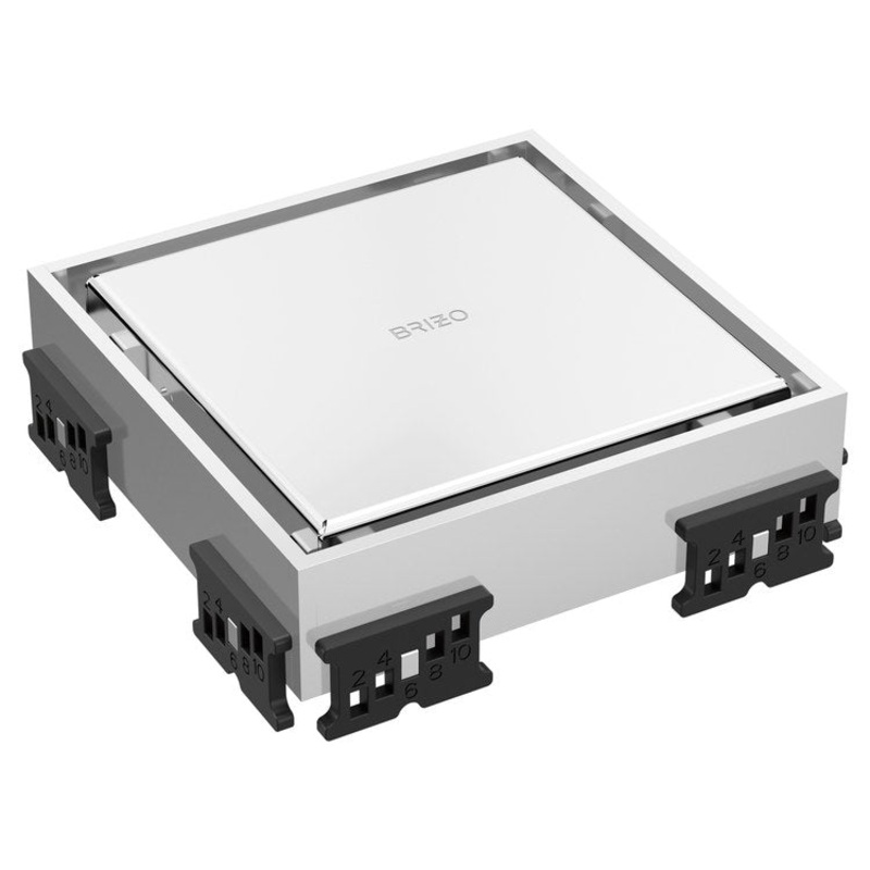 Square Drain Reversible Point 4 Inch Polished Chrome Stainless Steel for Shower