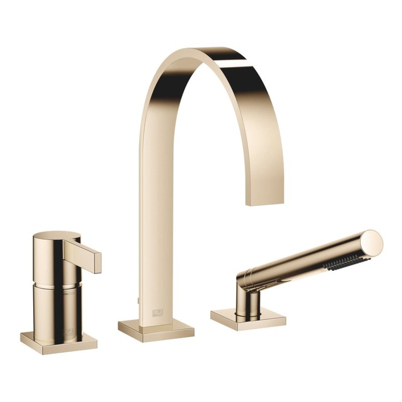 Tub Filler MEM Mixer for Deck Mount with Handshower 1 Lever Champagne