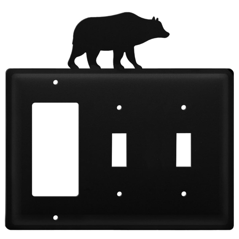 Village Wrought Iron EGSS-14 Triple Bear Single GFI and Double Switch Cover CUSTOM Product