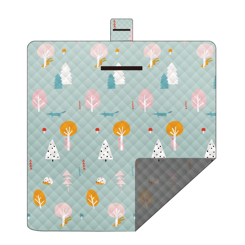 Waterproof Foldable Picnic Blanket with Green Mood Print – 200x200cm