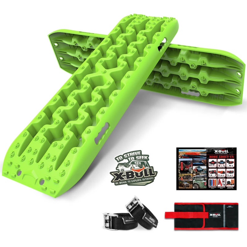 X-BULL Recovery tracks kit Boards Sand Mud Trucks 6pcs strap mounting 4×4 Sand Snow Car green GEN3.0