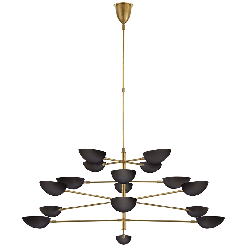 16 Light Chandelier from the Graphic Collection in Hand-Rubbed Antique Brass Finish by Visual Comfort Signature