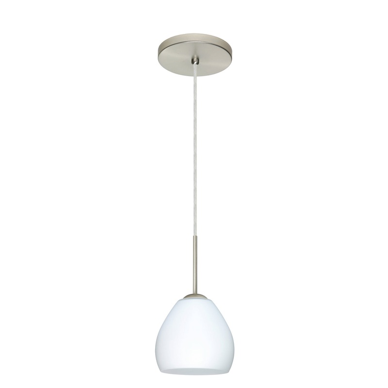 Besa 1BT-412207-LED-SN Bolla One Light Pendant Satin Nickel