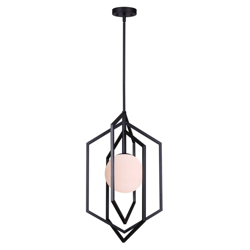 Canarm IPL748B01BK Valen One Light Pendant Matte Black
