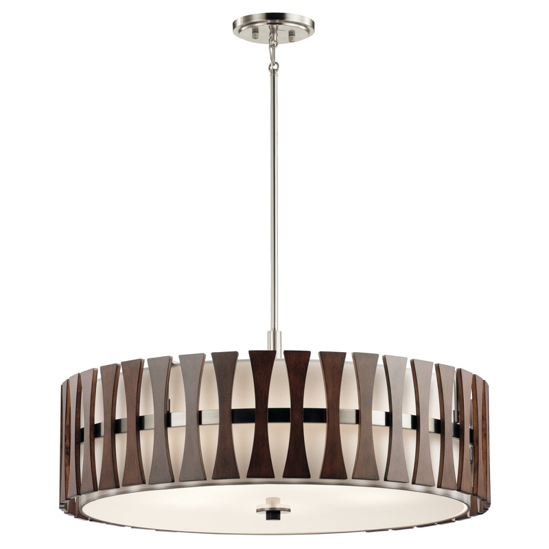 Kichler 43754AUB Five Light Pendant/Semi Flush, Auburn Stained
