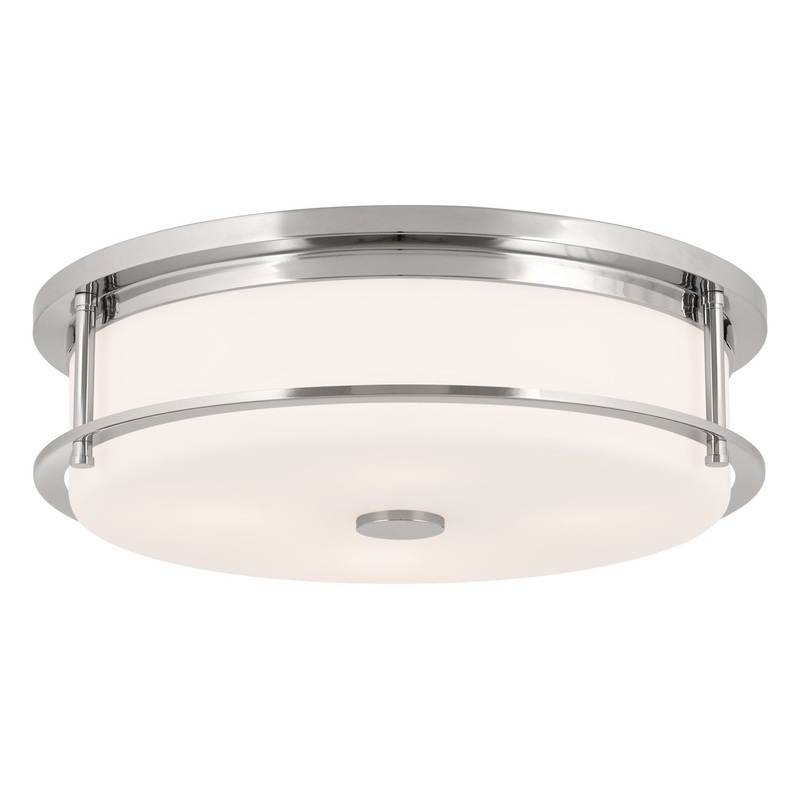 Kichler 52597PN Four Light Flush Mount, Polished Nickel