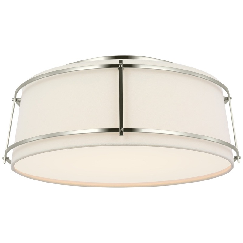 LED Flush Mount from the Callaway Collection in Polished Nickel Finish by Visual Comfort Signature