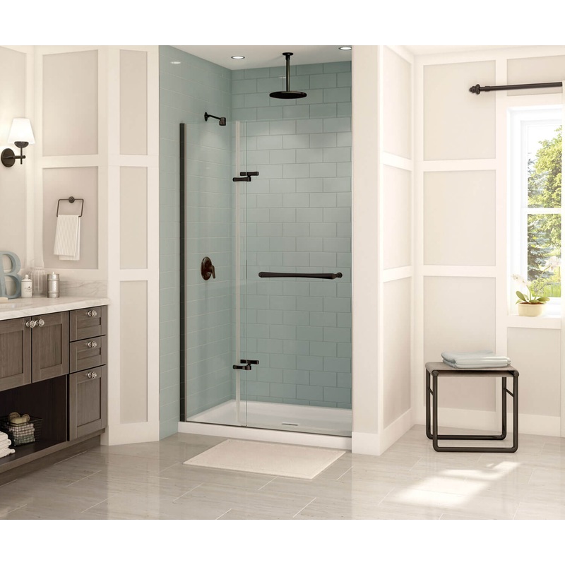 MAAX 136883-900-173-000 Reveal 71 51 -54  x 71  in. 8mm Pivot Shower Door for Alcove Installation with Clear glass in Dark Bronze